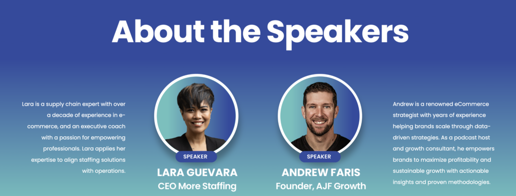 About the Speakers - Webinar 7